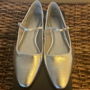Silver Metallic Maryjane flats Dolce Vita